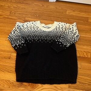 Madewell Black & Cream Patterned Crewneck Sweater - Women